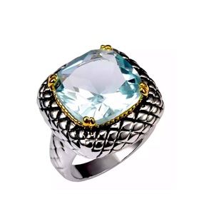 New Sterling Silver Aquamarine Ring